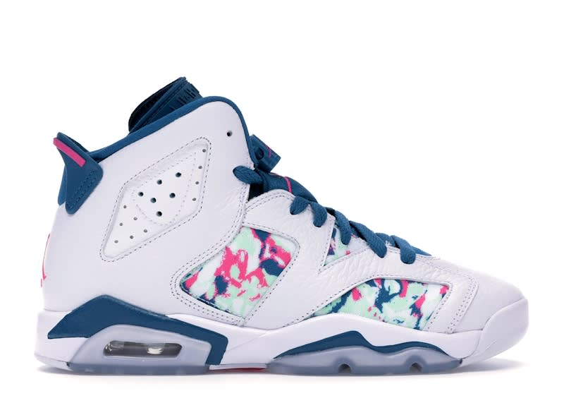 Jordan 6 Retro White Laser Fuchsia Green Abyss (GS)